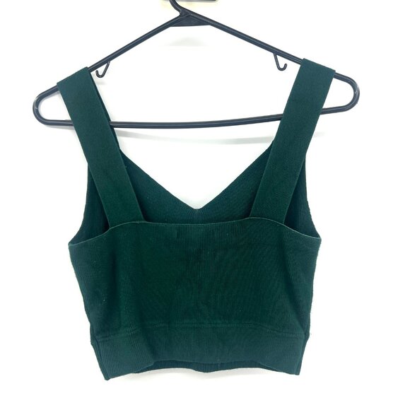 Kendall and Kylie Deep Green Knit Crop Top Women's Medium - Picture 3 of 3